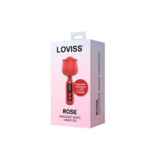Зображення Вібромасажер Loviss Rose Mini Massage Wand Vibrator, головка у вигляді троянди, 9 режимів