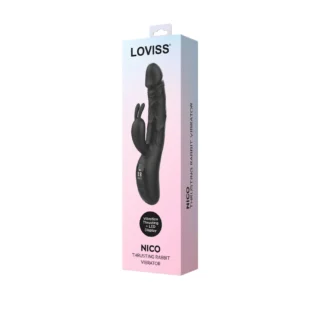 Зображення Вібратор-кролик з пульсацією Loviss Nico Thrusting Rabbit Vibrator, 9 режимів, подвійний відросток