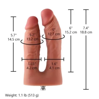 Alternative view of Подвійний фалоімітатор для секс-машин Hismith Silicone Double Penetrator Dildo, система KlicLok