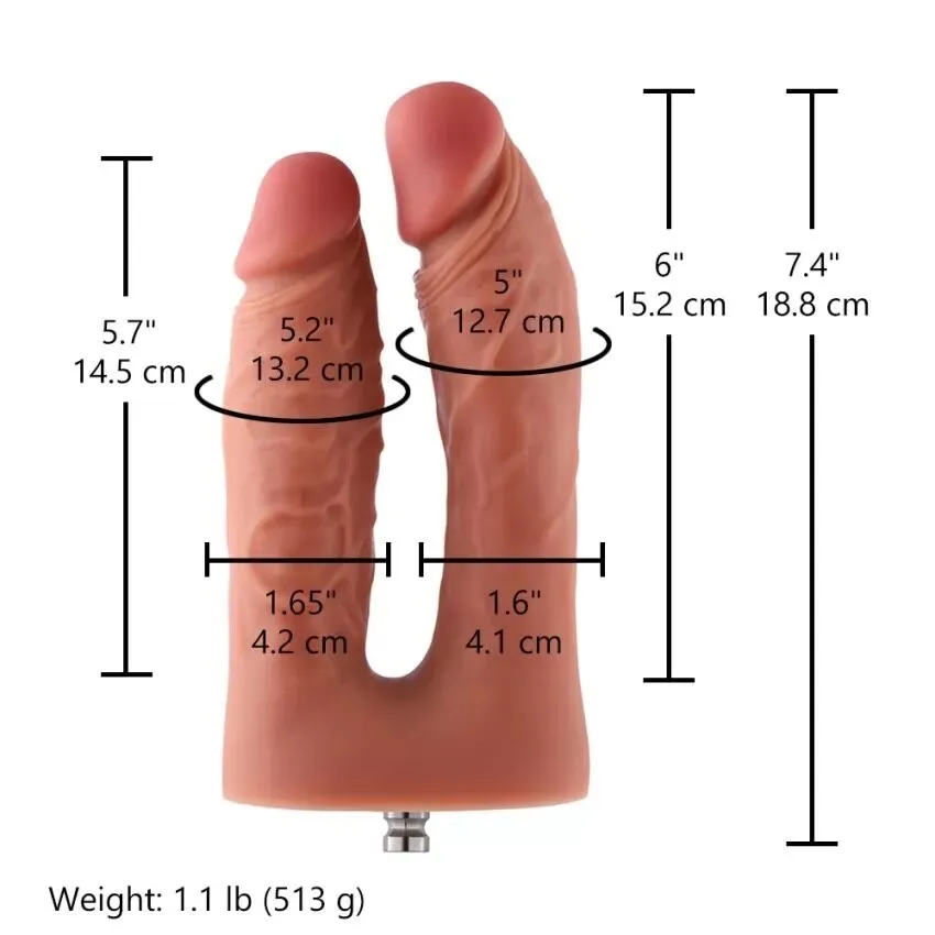 Подвійний фалоімітатор для секс-машин Hismith Silicone Double Penetrator Dildo, система KlicLok 4 Подвійний фалоімітатор для секс-машин Hismith Silicone Double Penetrator Dildo, система KlicLok - Зображення 2