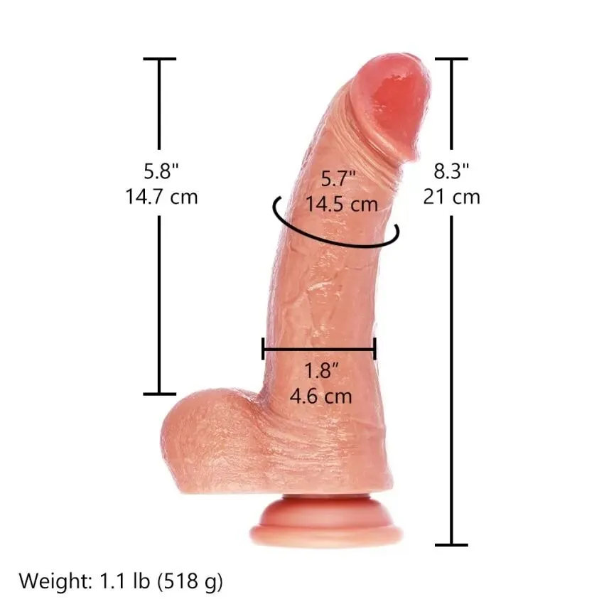 Фалоімітатор для секс-машин Hismith 8.25" Dual-density dildo with veins, система KlicLok 7 Фалоімітатор для секс-машин Hismith 8.25" Dual-density dildo with veins, система KlicLok - Зображення 5