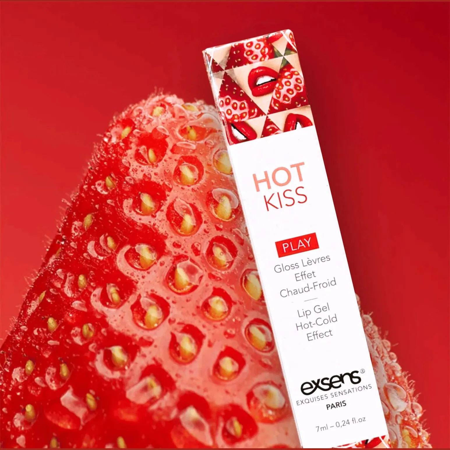Стимулювальний блиск для губ EXSENS Strawberry Hot Kiss 7 мл, зігріває та охолоджує 6 Стимулювальний блиск для губ EXSENS Strawberry Hot Kiss 7 мл, зігріває та охолоджує - Зображення 4