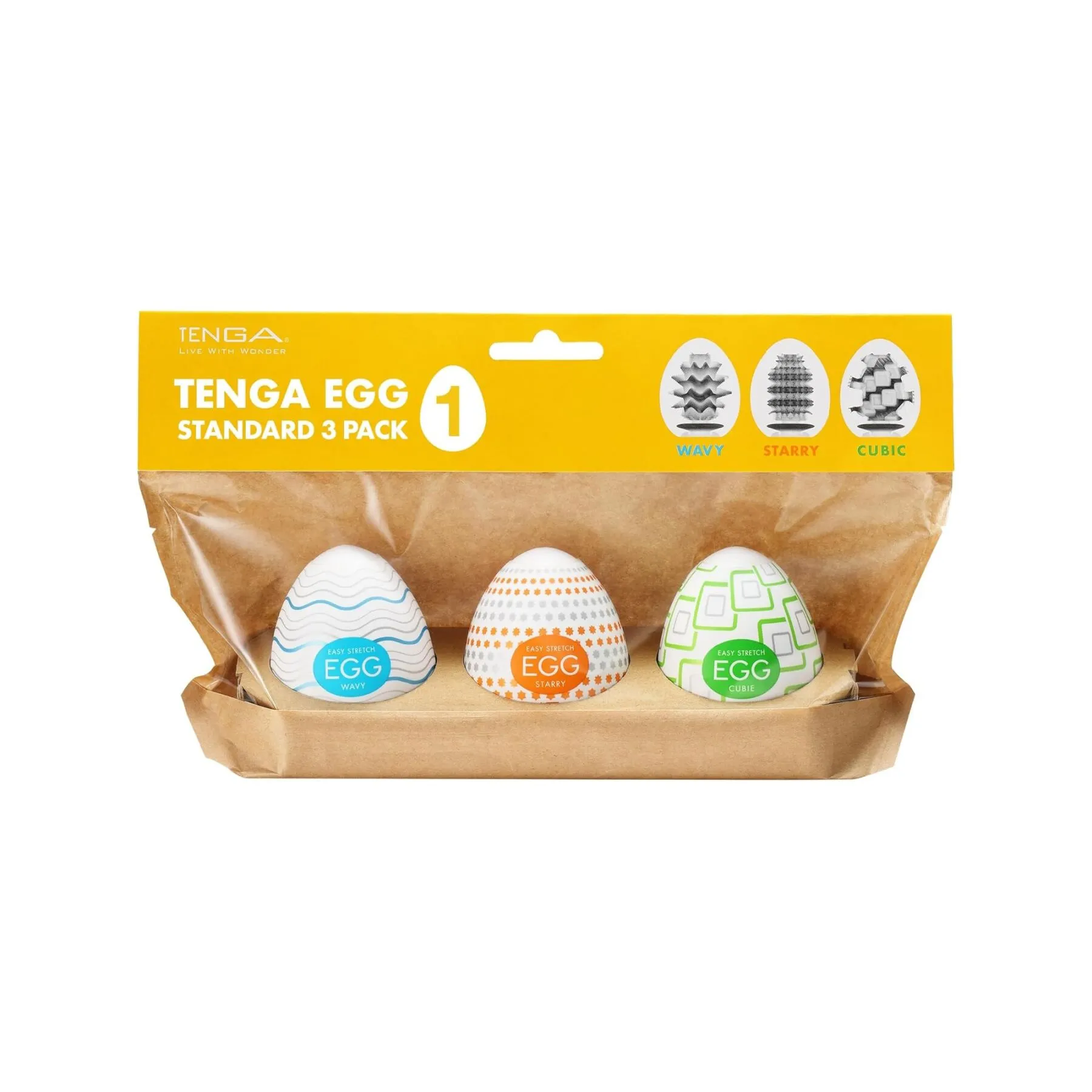 Набір мастурбаторів-яєць Tenga Egg Standard 3 Pack 1 (Wavy, Starry, Cubic) 3 Набір мастурбаторів-яєць Tenga Egg Standard 3 Pack 1 (Wavy, Starry, Cubic)