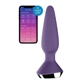 Анальна пробка з двома моторами Satisfyer Plug-ilicious 1 та керуванням з телефону, фіолетова