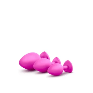Набір анальних пробок із камінням Blush Bling Plugs Training Kit, рожевий - Зображення 3