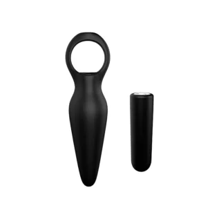 Анальна пробка з вібрацією Dream Toys CHEEKY LOVE TAPERED PLUG BLACK - Зображення 2