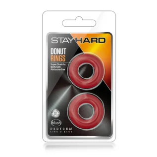 Alternative view of Набір ерекційних кілець STAY HARD Donut RINGS RED