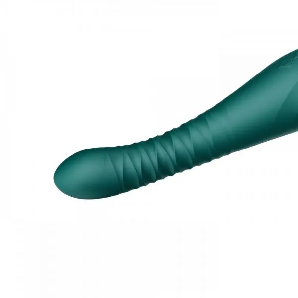 Вібромасажер з фрикціями і управлінням зі смартфона ZALO KING, Turquoise Green 6 Вібромасажер з фрикціями і управлінням зі смартфона ZALO KING, Turquoise Green - Зображення 4