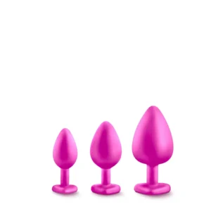 Alternative view of Набір анальних пробок із камінням Blush Bling Plugs Training Kit, рожевий