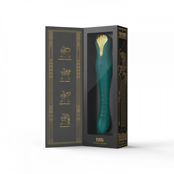Вібромасажер з фрикціями і управлінням зі смартфона ZALO KING, Turquoise Green 7 Вібромасажер з фрикціями і управлінням зі смартфона ZALO KING, Turquoise Green - Зображення 5