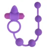 Зображення Ерекційне кільце Triple Pleasure з анальним ланцюжком, фіолетове