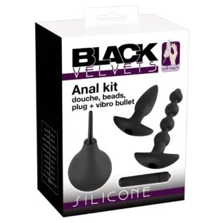 Анальний сет Black Velvet Anal Kit (анальна пробка, анальні намиста, віброкуля, анальний душ), чорний 13 Анальний сет Black Velvet Anal Kit (анальна пробка, анальні намиста, віброкуля, анальний душ), чорний - Зображення 6