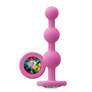 Alternative view of Анальна пробка з кристалом GLAMS RIPPLE RAINBOW GEM PINK