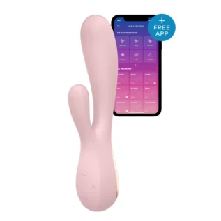 Вібромасажер кролик SATISFYER MONO FLEX з підключенням до додатку, рожевий
