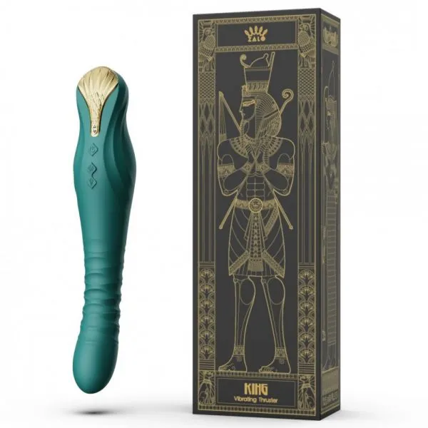 Вібромасажер з фрикціями і управлінням зі смартфона ZALO KING, Turquoise Green 3 Вібромасажер з фрикціями і управлінням зі смартфона ZALO KING, Turquoise Green
