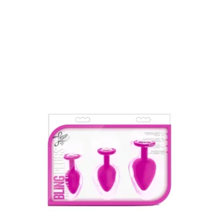 Набір анальних пробок із камінням Blush Bling Plugs Training Kit, рожевий - Зображення 4