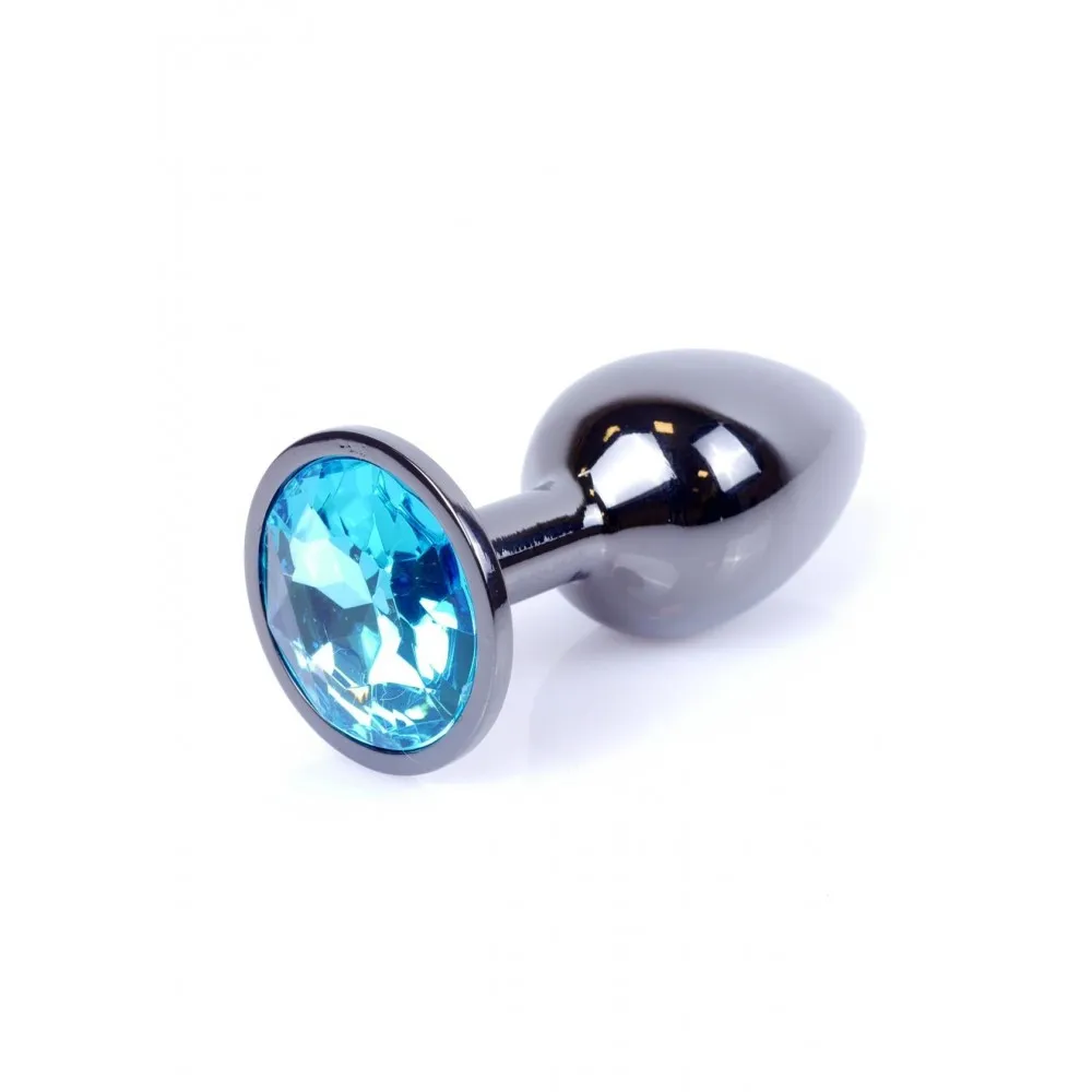 Анальна пробка з каменем Plug-Jewellery Dark Silver PLUG- Light Blue розмір S 3 Анальна пробка з каменем Plug-Jewellery Dark Silver PLUG- Light Blue розмір S