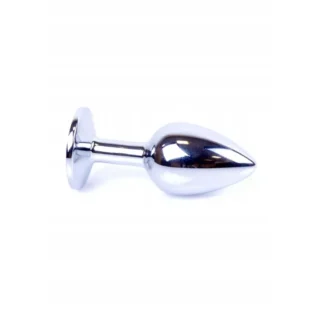 Анальна пробка з каменем Plug-Jewellery Silver PLUG-Pink розмір S - Зображення 4