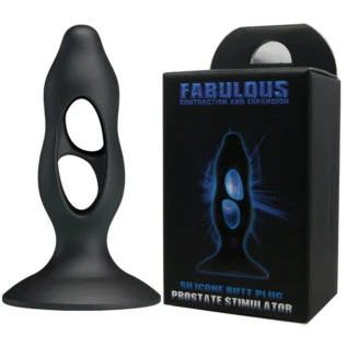 Анальна пробка з отворами Baile Fabulous Silicone Butt Plug чорний