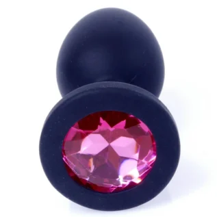 Анальний корок з рожевим каменем, силікон Jewellery - Зображення 4