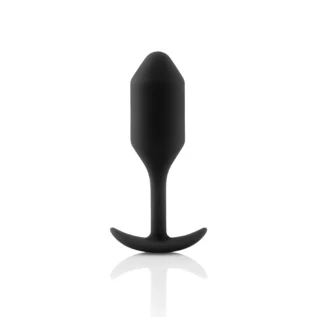 Анальна пробка із зміщеним центром ваги B-Vibe Snug Plug 2, силіконова, чорна