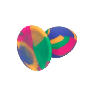 Alternative view of Анальна силіконова пробка CalExotics Cheeky Tie-Dye Plug, різнокольорова, Medium