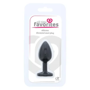 Анальна пробка Dream Toys All Time Favorites чорна з фіолетовим каменем