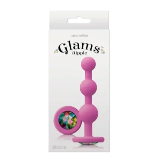 Анальна пробка з кристалом GLAMS RIPPLE RAINBOW GEM PINK