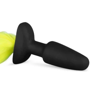 Alternative view of Анальна пробка з хвостом Silicone Butt Plug With Tail-Yellow