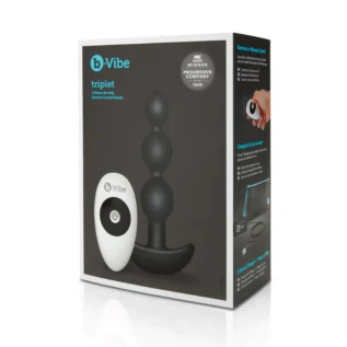 Анальні кульки з пультом, 2 мотори B-Vibe TRIPLET ANAL BEADS, чорні - Зображення 9
