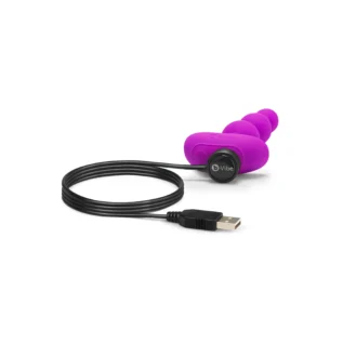 Анальні кульки з пультом, 2 мотори B-Vibe TRIPLET ANAL BEADS, фуксія - Зображення 6
