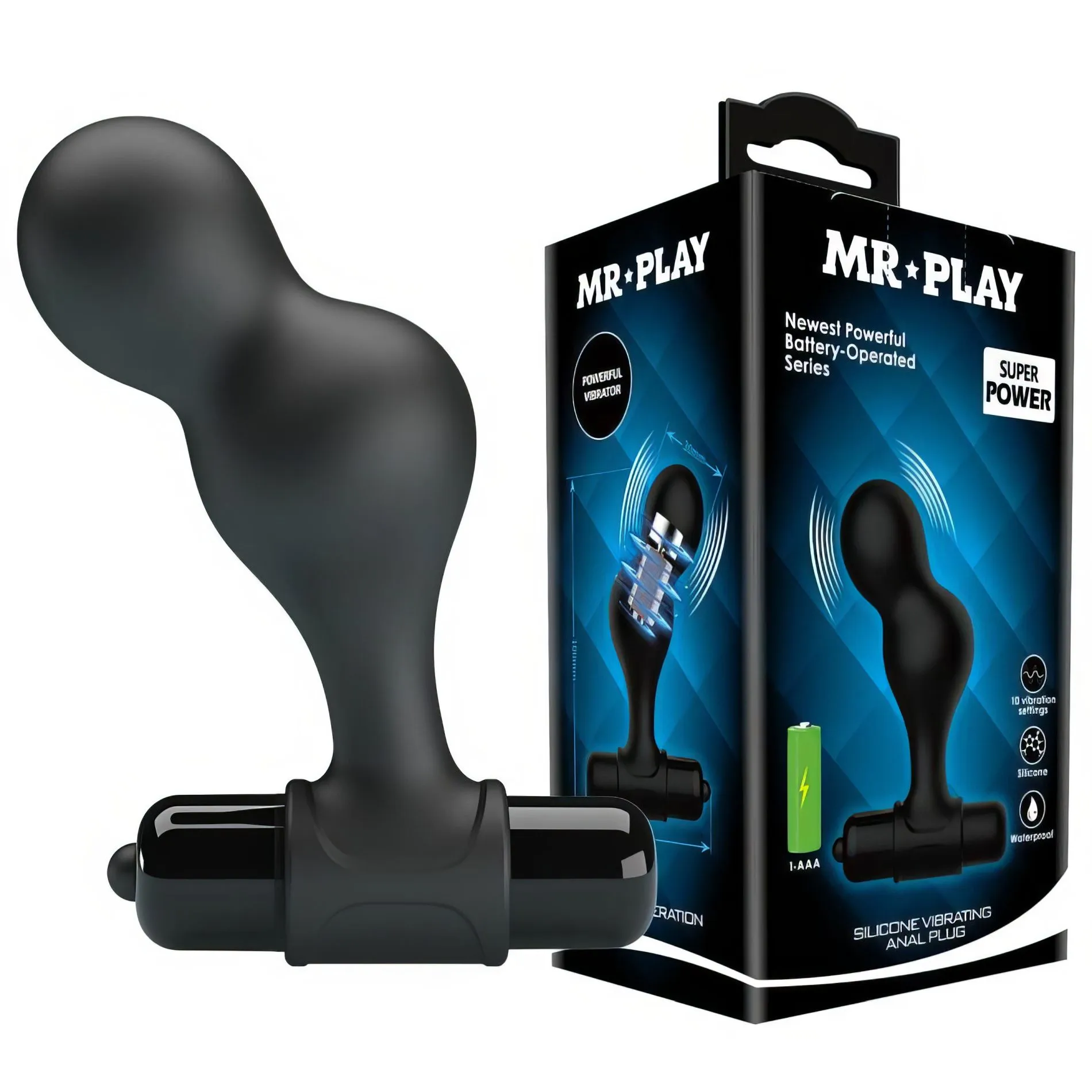 Анальний стимулятор з вібрацією Pretty Love MR PLAY, чорний, 10 х 3 см 3 Анальний стимулятор з вібрацією Pretty Love MR PLAY, чорний, 10 х 3 см