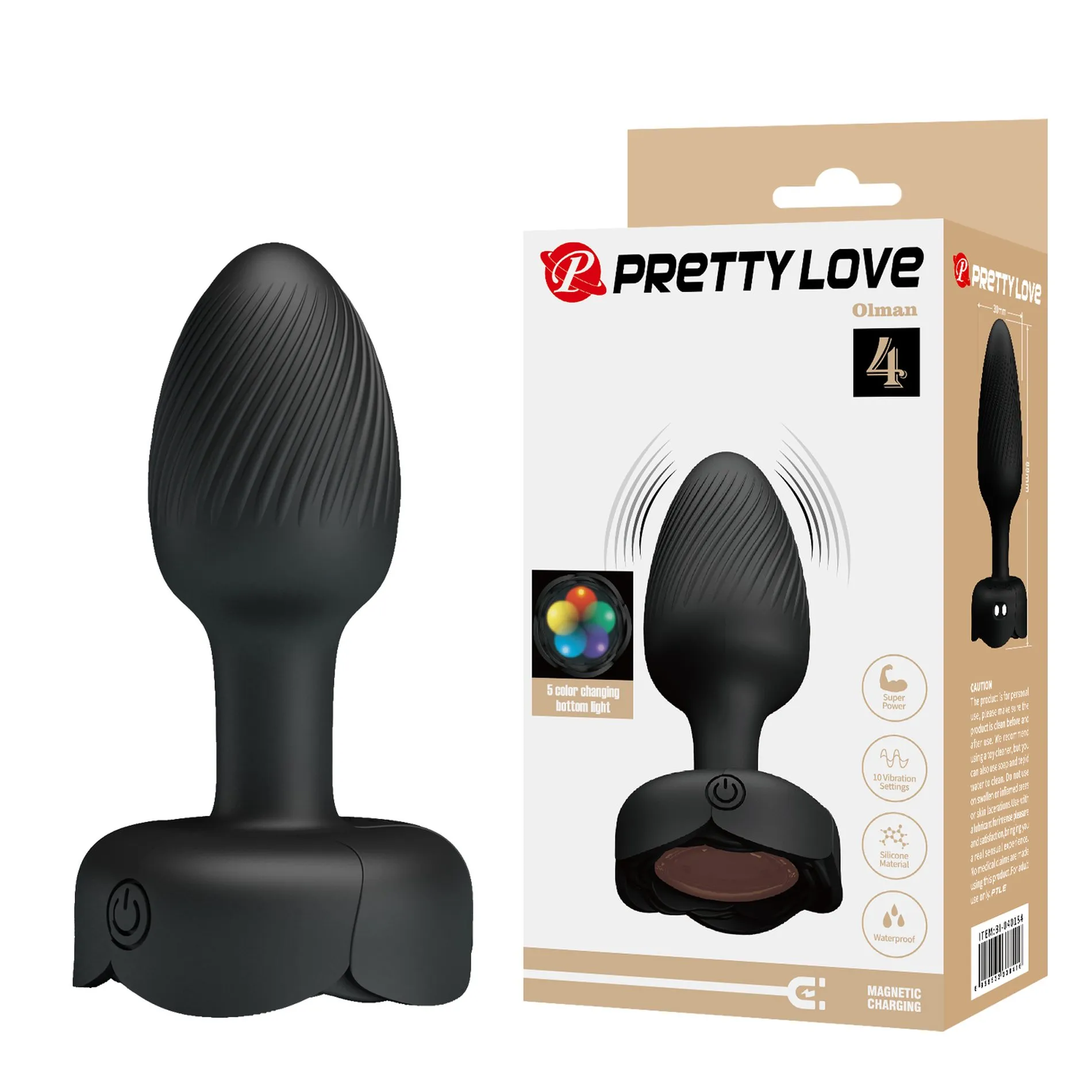 Анальний вібратор PRETTY LOVE Olman з мерехтливим підсвічуванням, 8.8 см 9 Анальний вібратор PRETTY LOVE Olman з мерехтливим підсвічуванням, 8.8 см - Зображення 7