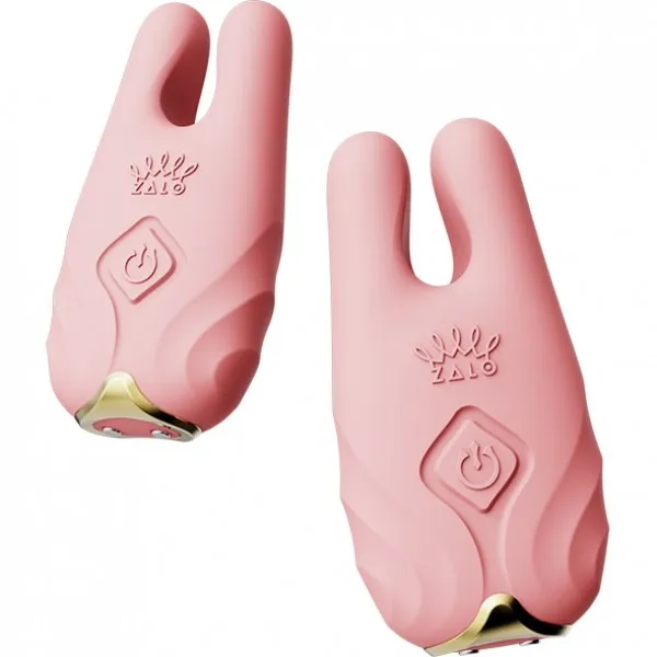 Бездротові смарт вібрують затискачі для сосків ZALO Nave Vibrating Nipple Clamps рожевий 3 Бездротові смарт вібрують затискачі для сосків ZALO Nave Vibrating Nipple Clamps рожевий
