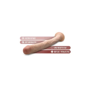 Довгий реалістичний фалоімітатор Blush Dr.Skin із присоскою, бежевий, 48 см. - Зображення 5