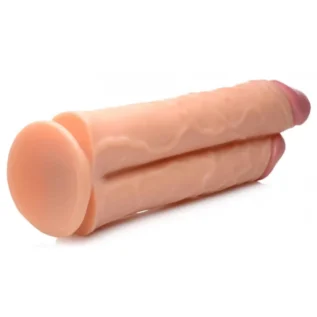 Подвійний фалоімітатор реалістичний Master Cock, бежевий - Зображення 4