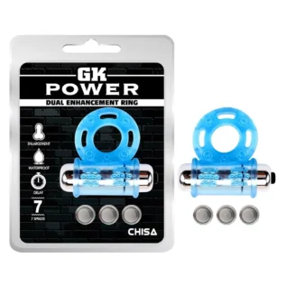 Ерекційне кільце з віброкулею Chisa GK Power, блакитне