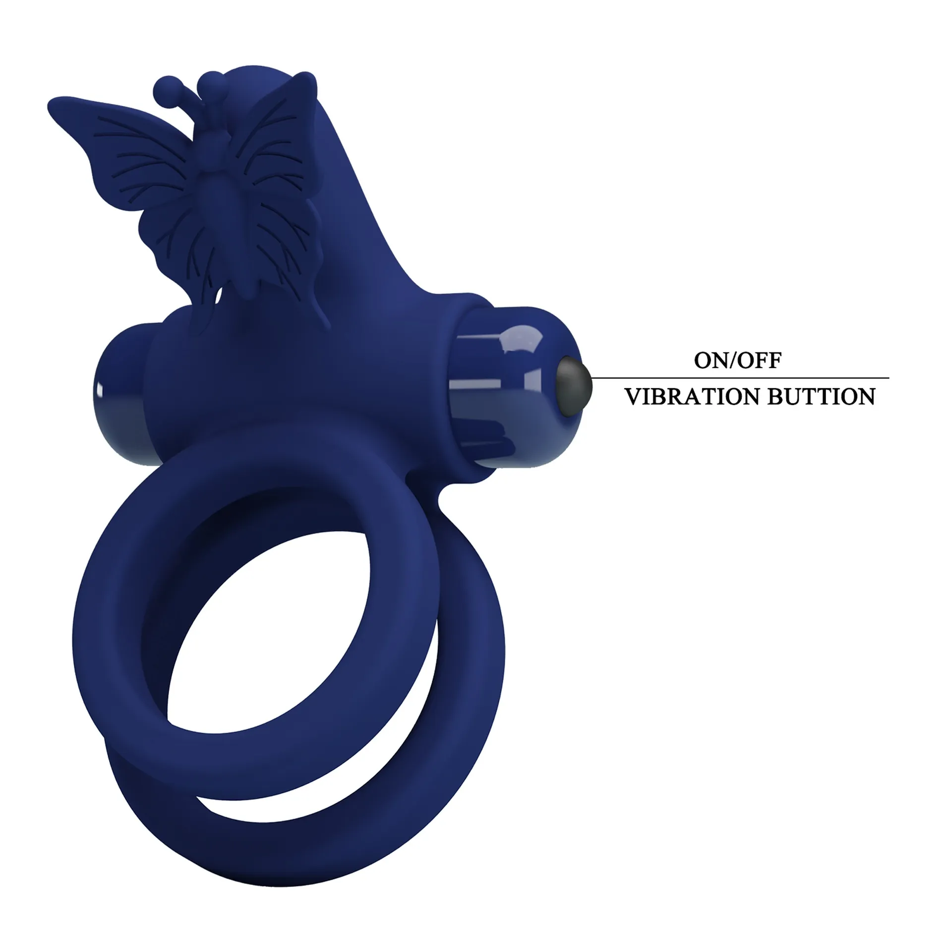 Ерекційне віброкільце подвійне PRETTY LOVE Powerful Ring Jamele з метеликом, 10 режимів, синє 10 Ерекційне віброкільце подвійне PRETTY LOVE Powerful Ring Jamele з метеликом, 10 режимів, синє - Зображення 8
