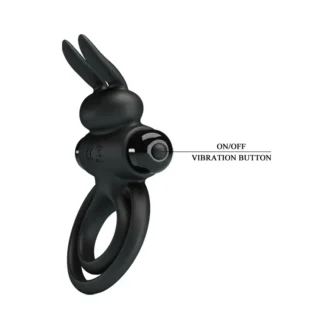 Ерекційне віброкільце з кроликом Pretty Love Bunny III подвійне, чорне, 9.7 х 4 см 14 Ерекційне віброкільце з кроликом Pretty Love Bunny III подвійне, чорне, 9.7 х 4 см - Зображення 5