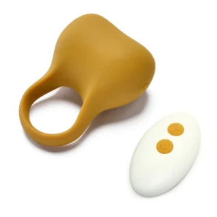 Ерекційне віброкільце Sweet Em Silky Ring з пультом, жовте, 7,6 х 5,7 см - Зображення 2