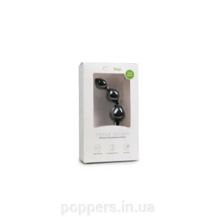 Анальні кульки Easytoys, силіконові, чорні, 15 х 3.3 см - Зображення 3