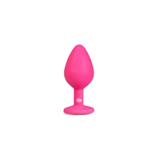Анальна пробка із кристалом Easytoys, силіконова, рожева, 8.5х3.3 см - Зображення 2