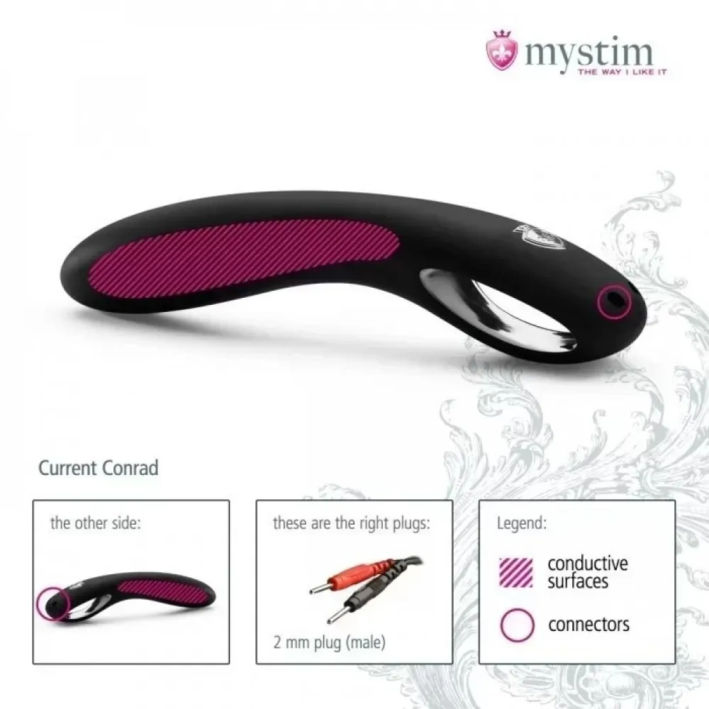 Фалоімітатор для електростимуляції Mystim Current Conrad чорний, 24 см х 3 см 6 Фалоімітатор для електростимуляції Mystim Current Conrad чорний, 24 см х 3 см - Зображення 4