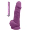 Фалоімітатор термопластичний з мошонкою Dream Toys Real Love на присосці, фіолетовий 1 Зображення Фалоімітатор термопластичний з мошонкою Dream Toys Real Love на присосці, фіолетовий