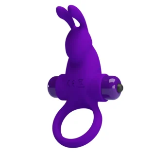Кільце ерекційне у вигляді кролика Pretty Love Vibrant Penis Ring 1 фіолетове