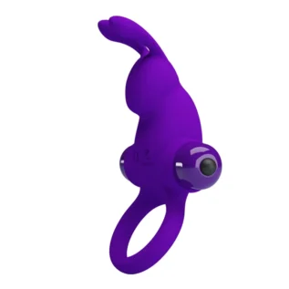 Кільце ерекційне у вигляді кролика Pretty Love Vibrant Penis Ring 1 фіолетове - Зображення 3