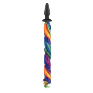 Alternative view of Конічна анальна пробка з хвостом NS Novelties Unicorn Tails, різнокольоровий