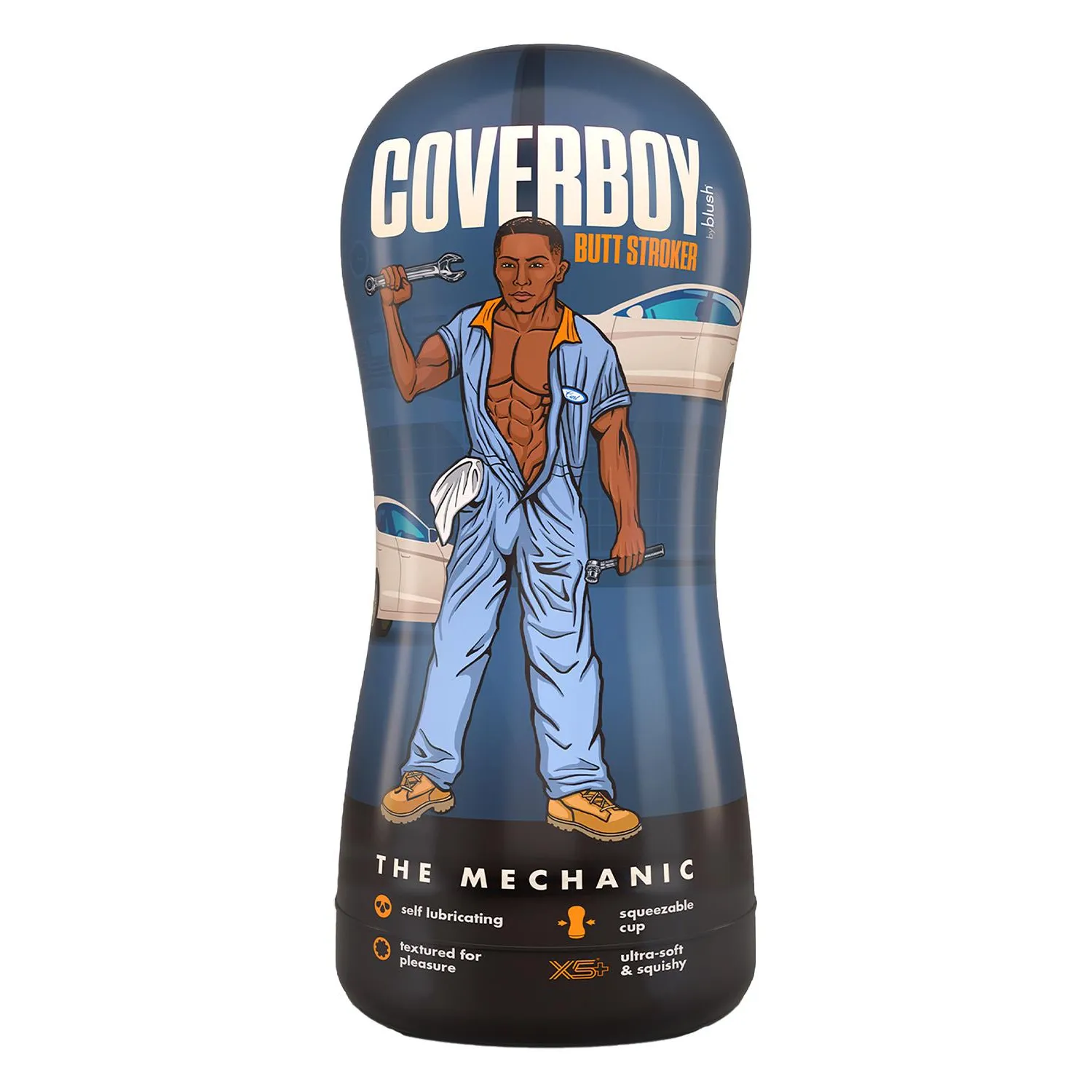 Мастурбатор-анус Blush Coverboy The Mechanic у колбі, коричневий, 18.5 см 6 Мастурбатор-анус Blush Coverboy The Mechanic у колбі, коричневий, 18.5 см - Зображення 4
