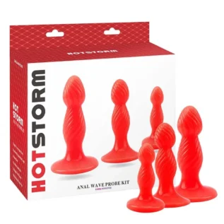 Набір анальних пробок Chisa HotStorm ANAL WAVE PROBE KIT, червоний