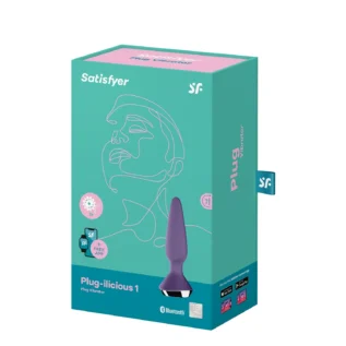 Анальна пробка з двома моторами Satisfyer Plug-ilicious 1 та керуванням з телефону, фіолетова - Зображення 4